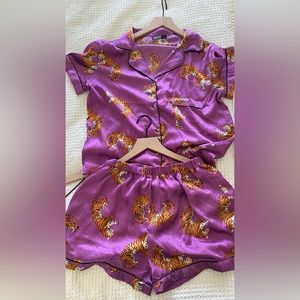 Nasty gal silk leopard pajama set